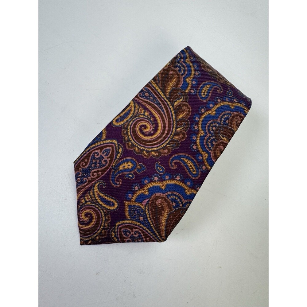 Chéviot Silk Tie Purple Paisley Multicolor Classic Width Designer